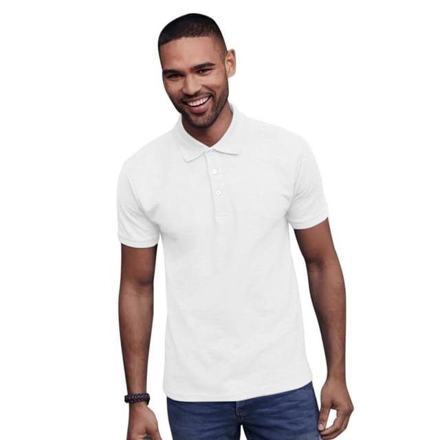 SG SG Men's Ring-Spun Cotton Short Sleeve Polo Shirt in White - 2