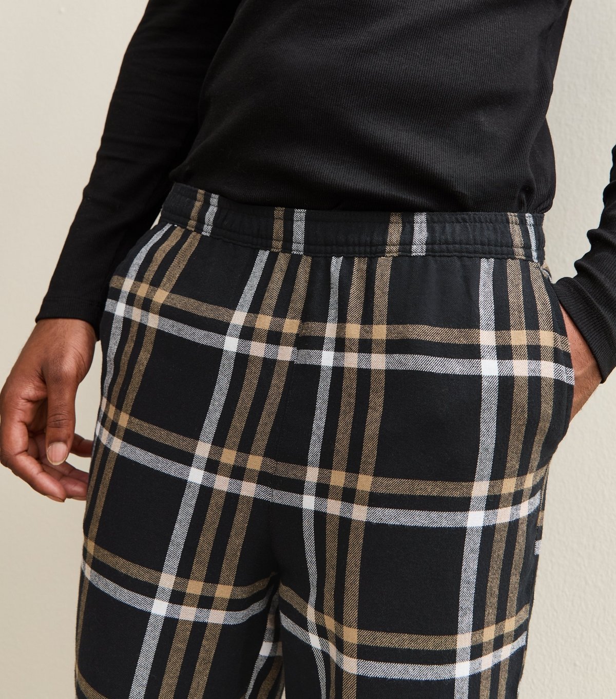 jack & jones Men's Black Regular Check Pyjama Bottoms Jack & Jones New Look - 2