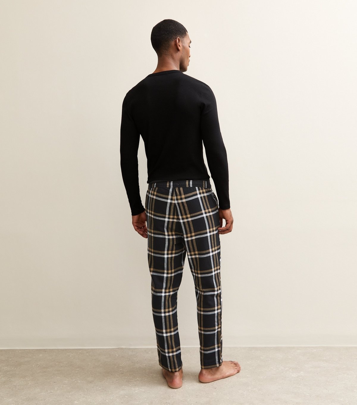 jack & jones Men's Black Regular Check Pyjama Bottoms Jack & Jones New Look - 4