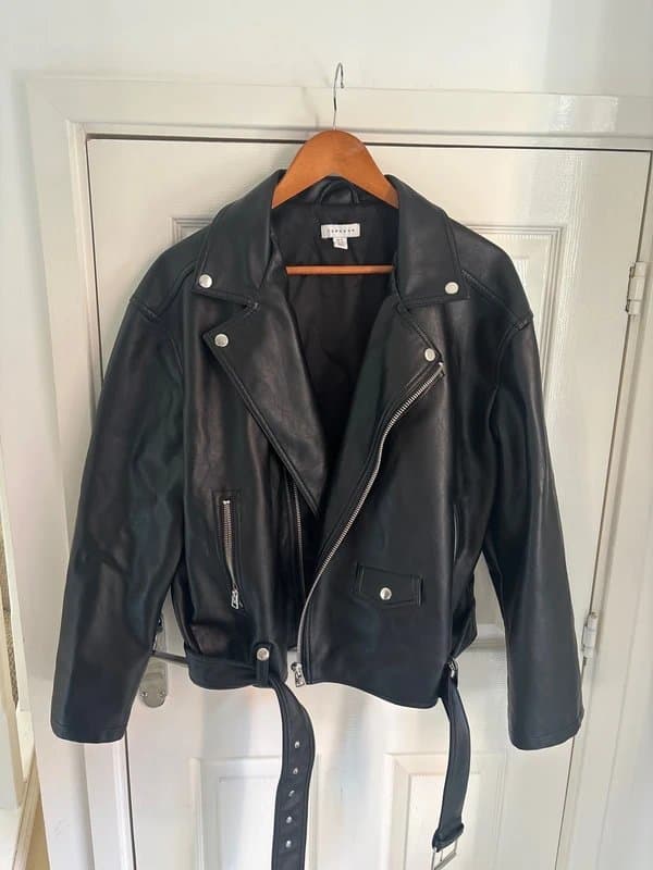 Topshop Topshop faux black leather jacket