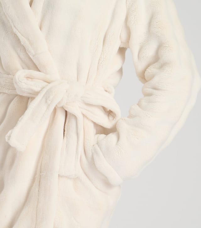 Loungeable Women's Cream Fleece Robe Loungeable New Look - 3