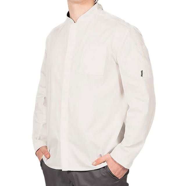 Le Chef Le Chef Men's Long-Sleeved Chef Jacket in White - 2
