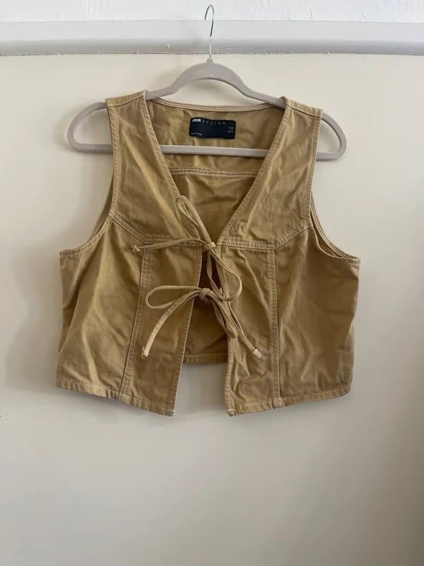 ASOS ASOS Tie Front Canvas Waistcoat