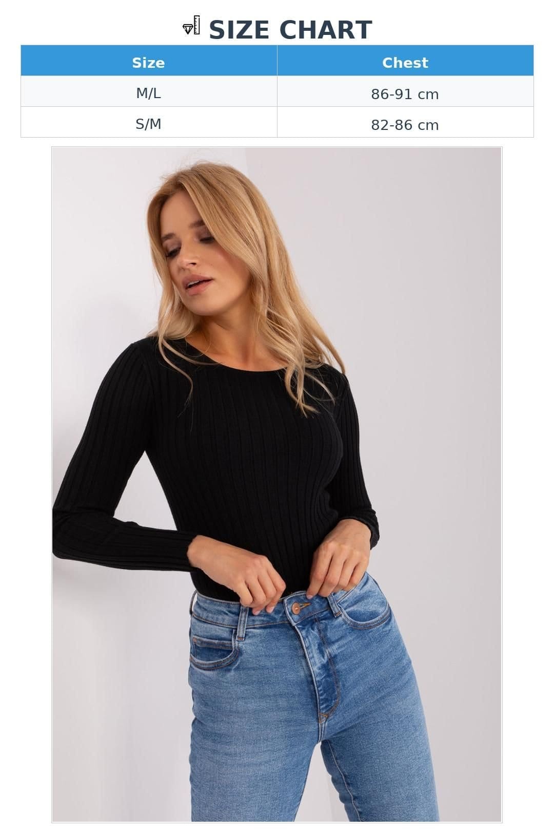 Love Lace Love Lace Women's Classic Ribbed Round Neck Sweater in Black - 4