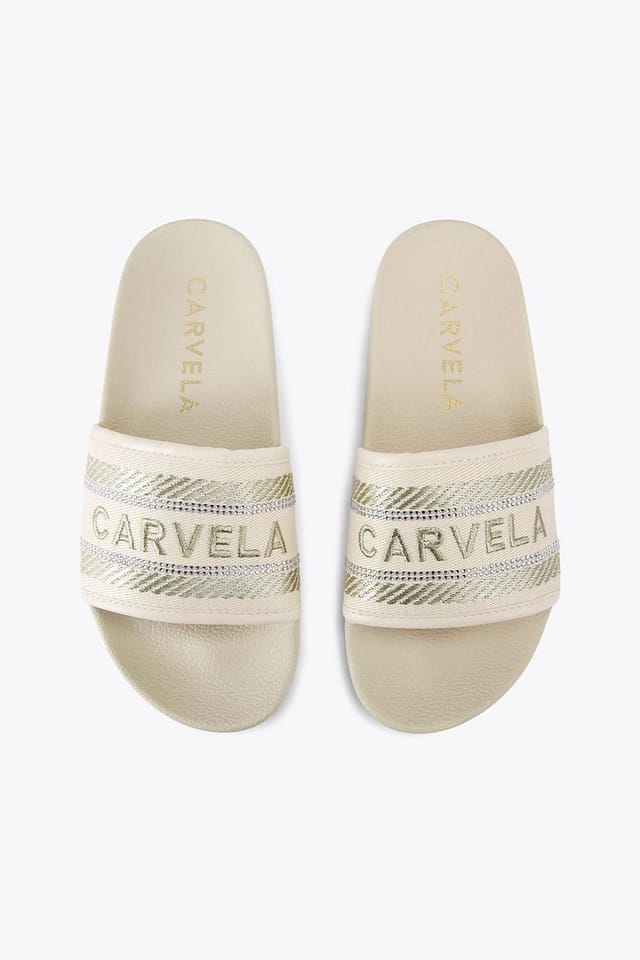 Carvela Carvela Women's 'Sicily Slider' Fabric Sandals in Gold - 2