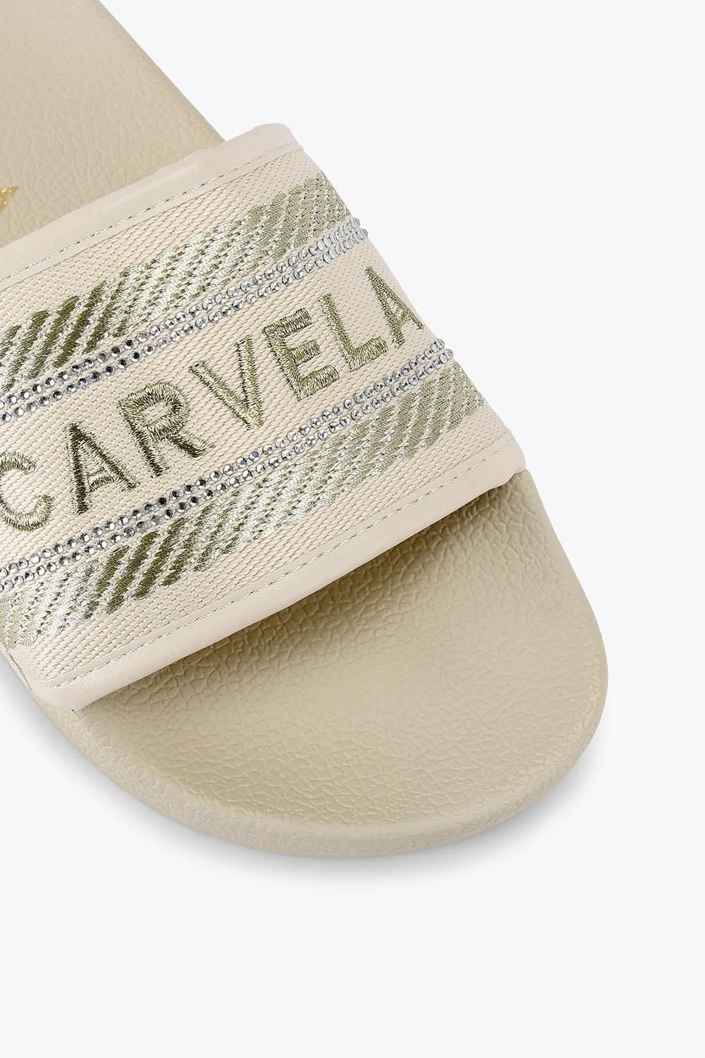 Carvela Carvela Women's 'Sicily Slider' Fabric Sandals in Gold - 4