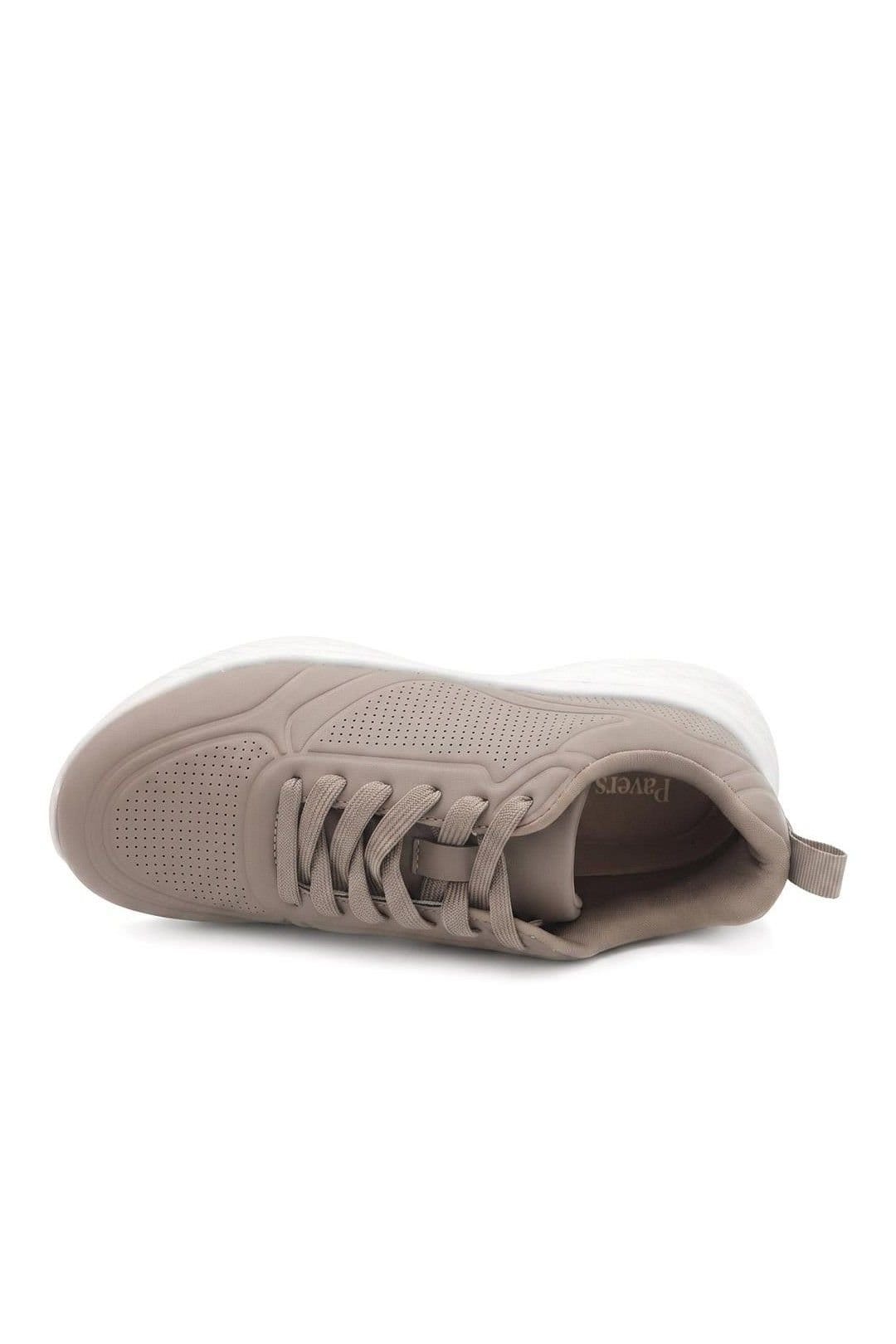 Pavers Pavers Women's Memory Foam Lightweight Trainers in Beige - 4