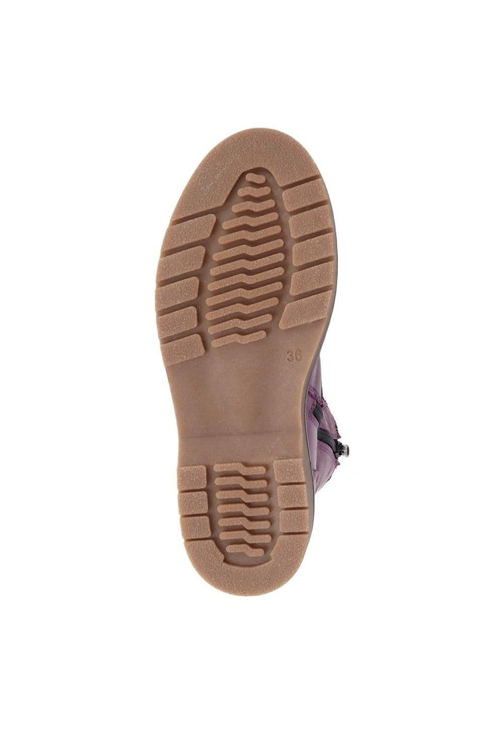 Bellissimo Bellissimo Women's Lace-Up Leather Boots in Purple - 4