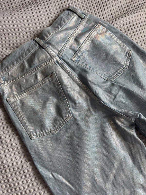 Topshop Brand new Topshop Kort Foil holographic metallic jeans w28 L30