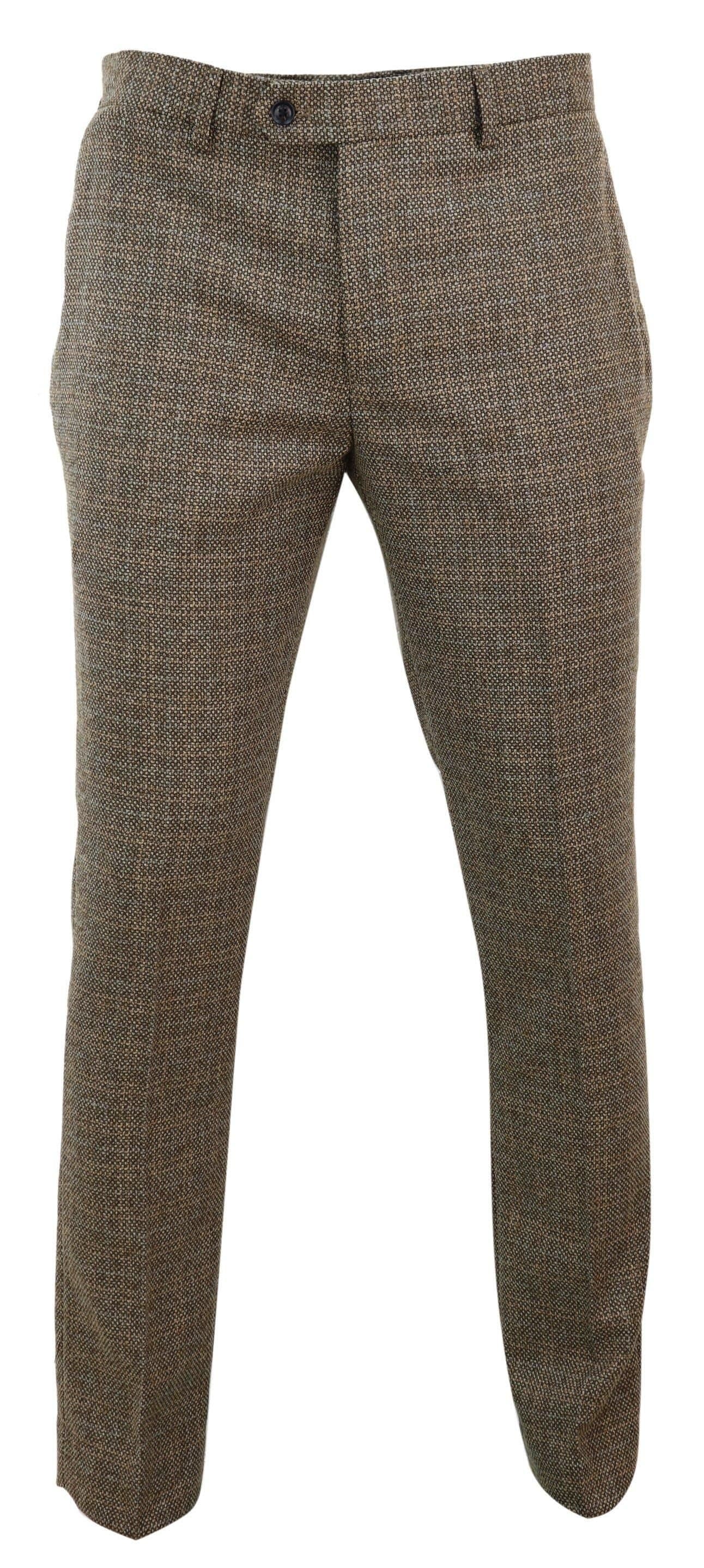 Paul Andrew Paul Andrew Men's Ralph Tweed Check Vintage Trousers in Brown