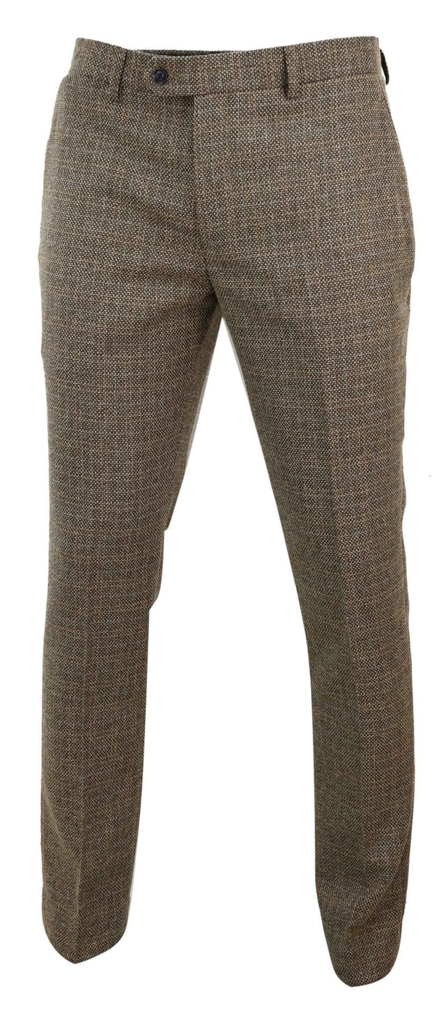 Paul Andrew Paul Andrew Men's Ralph Tweed Check Vintage Trousers in Brown - 2