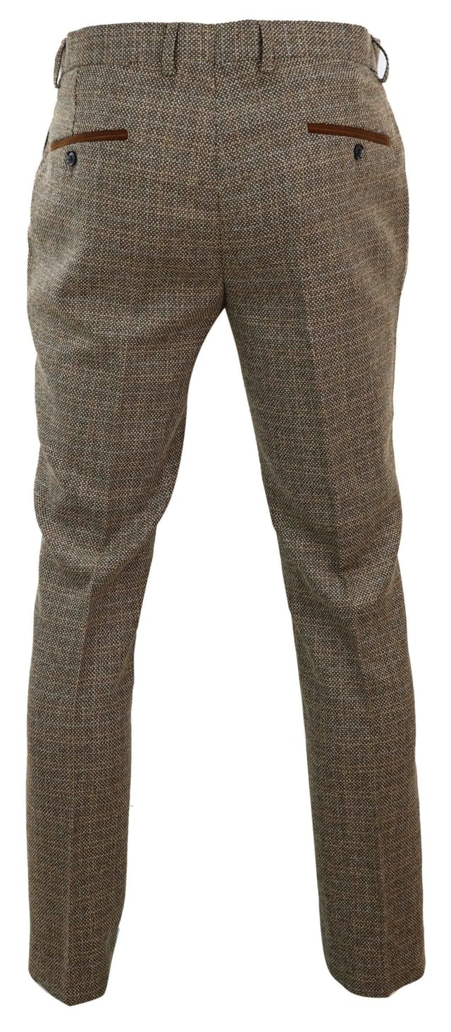 Paul Andrew Paul Andrew Men's Ralph Tweed Check Vintage Trousers in Brown - 3