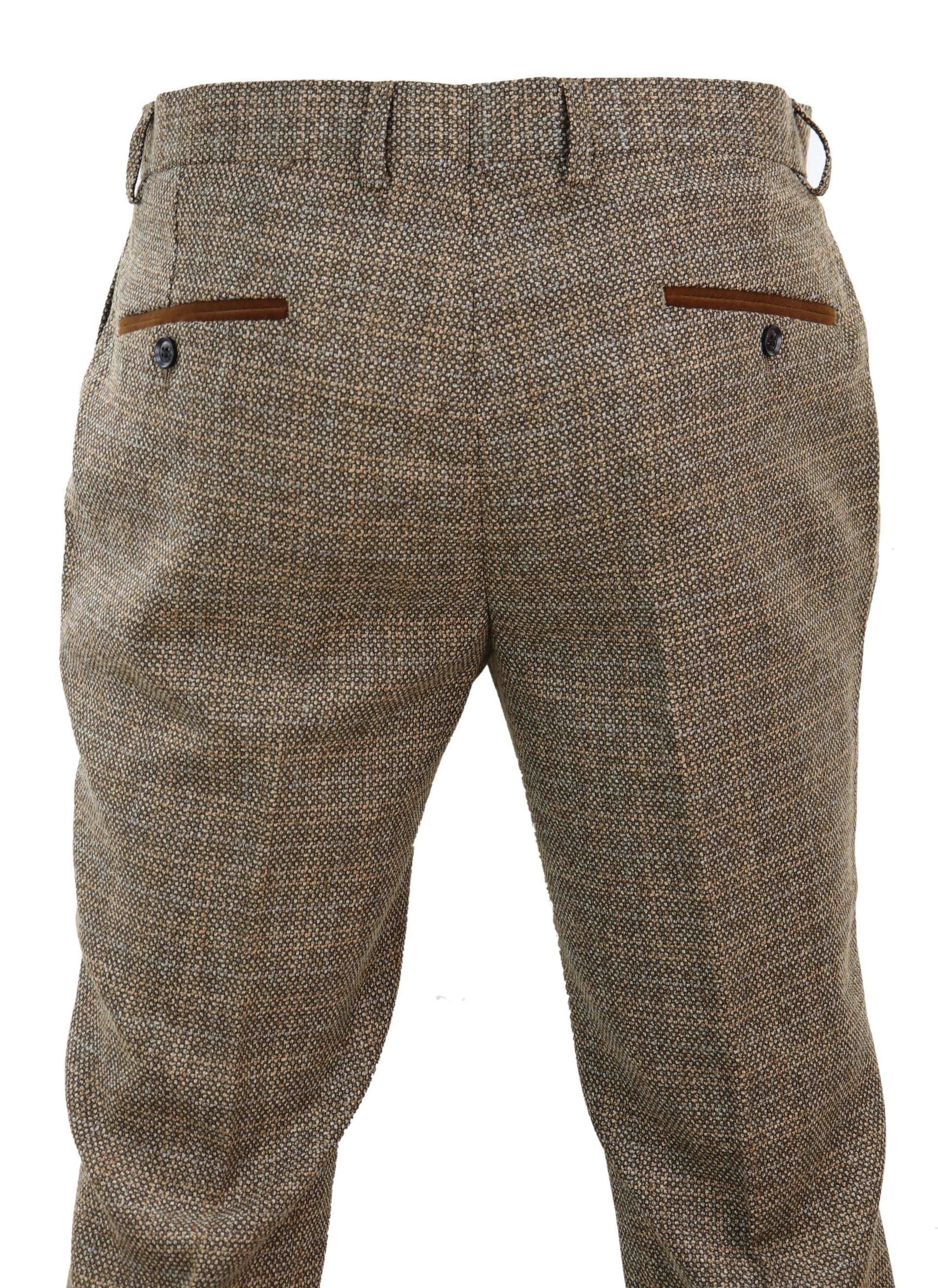 Paul Andrew Paul Andrew Men's Ralph Tweed Check Vintage Trousers in Brown - 4