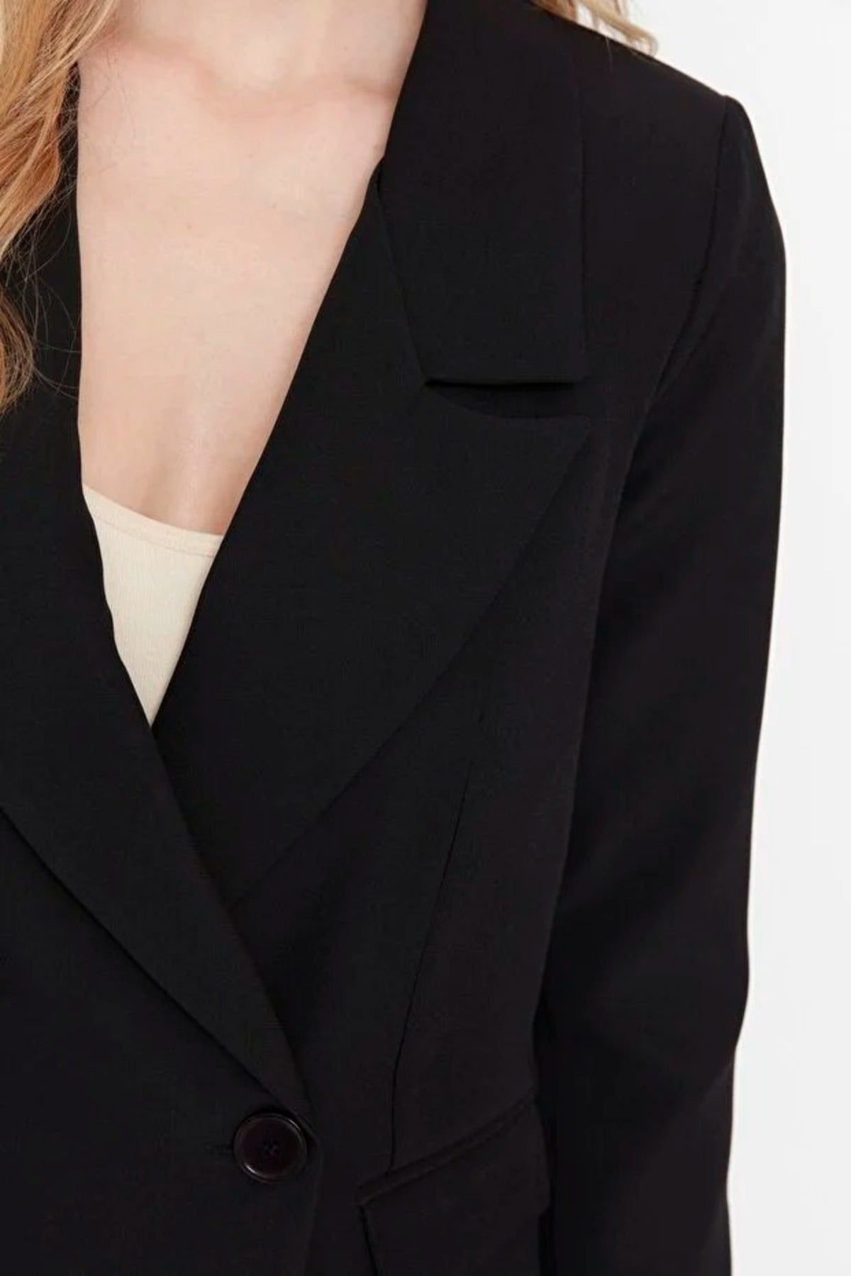 WOVCOR WOVCOR Women's Double-Breasted Tailored Woven Blazer Jacket in Black - 2