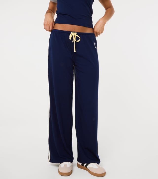 Pink Vanilla Women's Navy Star Print Wide Leg Trousers Pink Vanilla New Look - 2