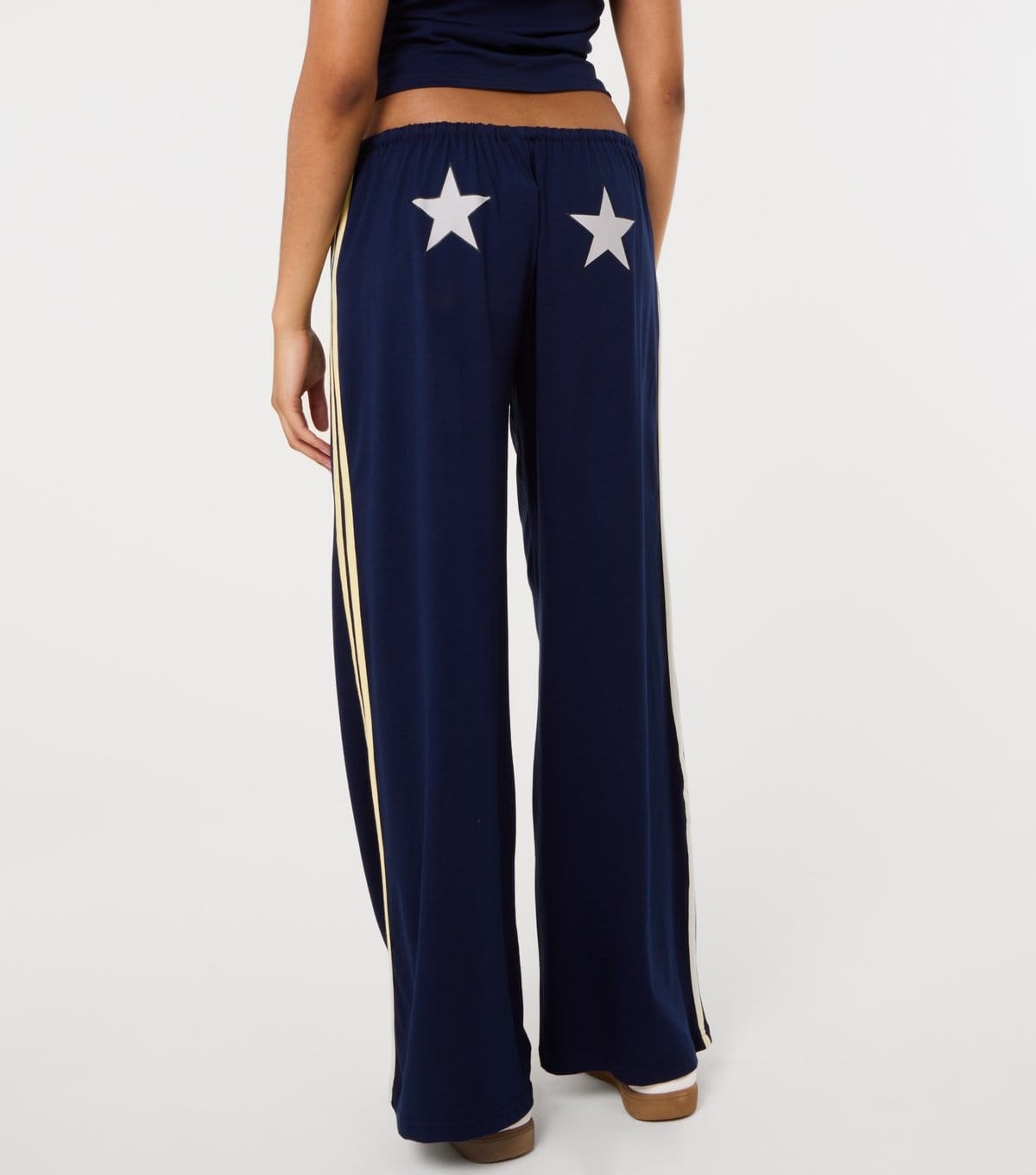 Pink Vanilla Women's Navy Star Print Wide Leg Trousers Pink Vanilla New Look - 4