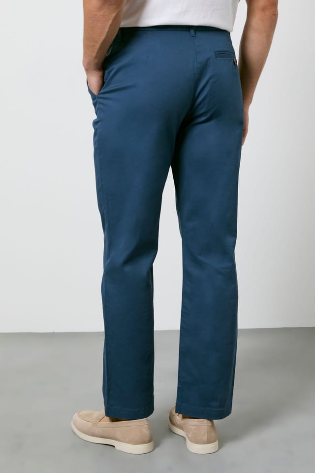 Maine Maine Men's Denim Blue Premium Chino Trousers in Denim-Blue - 3