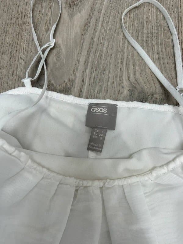 ASOS ASOS White tulle / chiffon puffball top