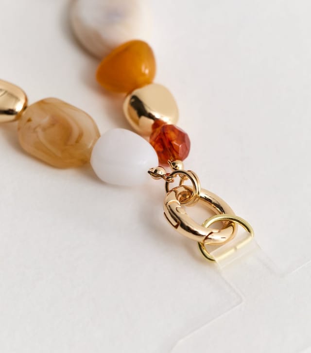 New Look Brown Beaded Shell Detail Phone Charm New Look - 3