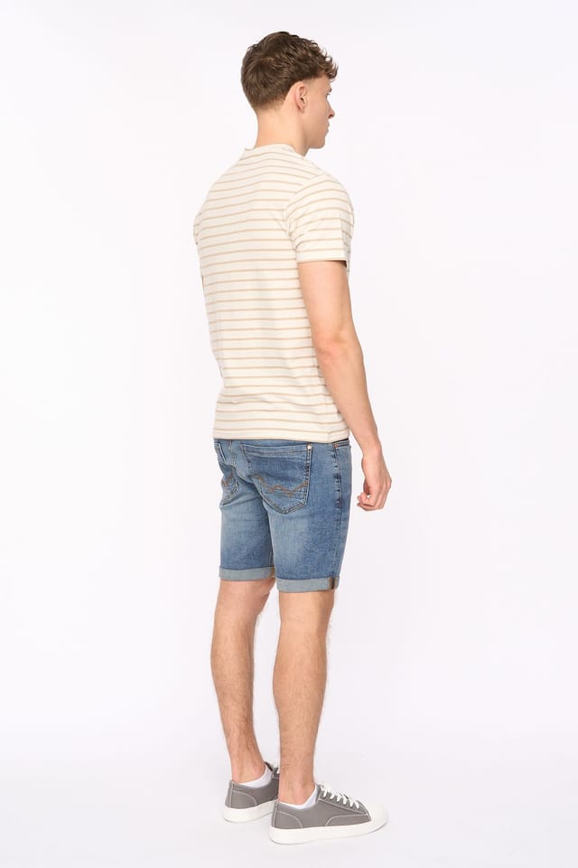 Duck&Cover Duck&Cover Men's Danversity Striped Cotton T-Shirt with Chest Pocket in Light Stone - 3