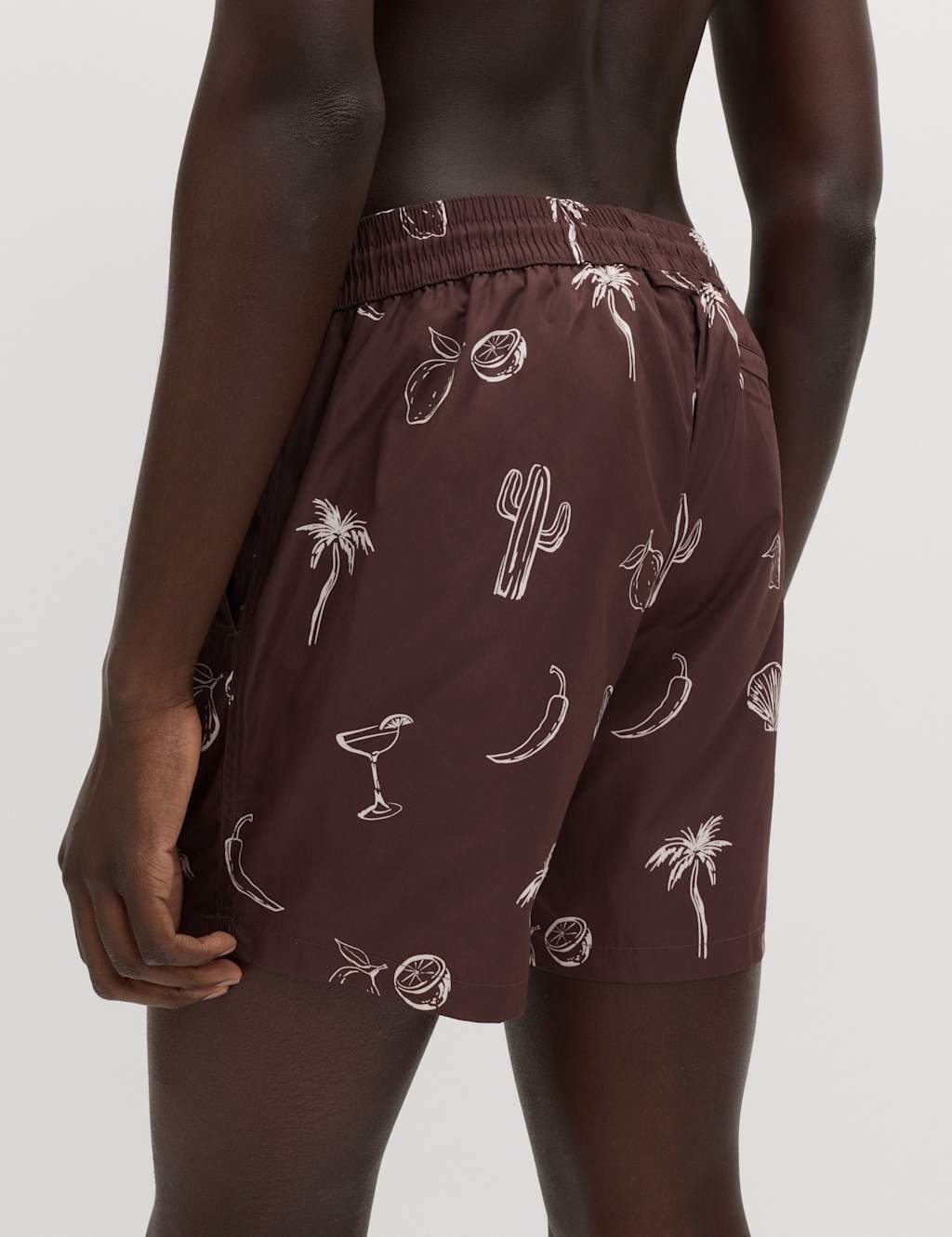 Marks & Spencer M&S Quick Dry Printed Swim Shorts Chestnut - 4