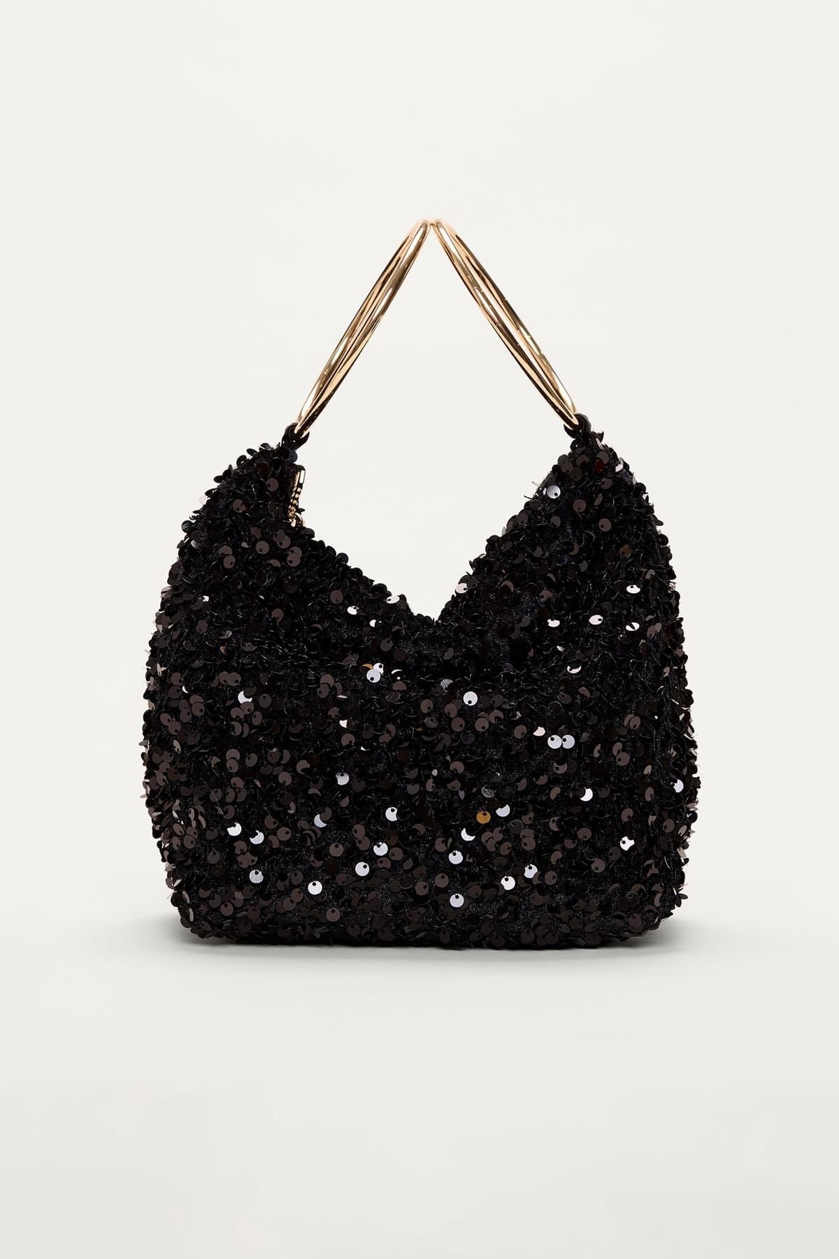 Phase Eight Phase Eight Women's Sequin Clutch Bag in Jet Black
