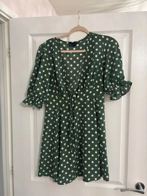 ASOS Design Asos khaki polka dress size 10