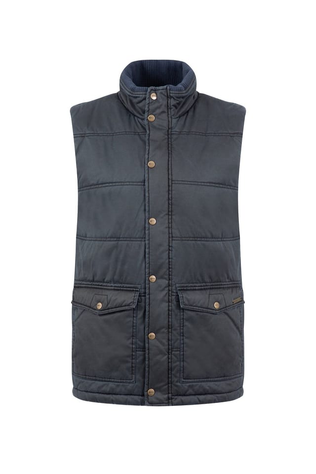 Weird Fish Weird Fish Men's Dover Wadded Gilet in Navy - 2