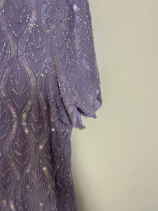 Kaleidoscope Vintage Kaleidoscope Beaded & Sequin Lilac Top - Size 16 - Very Good Condition - 1