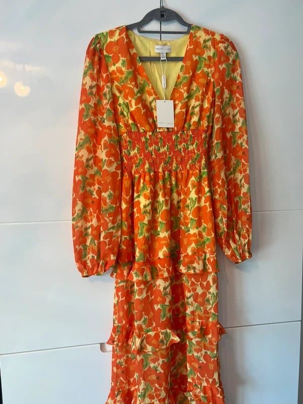 Pretty Lavish pretty lavish maxi dress in orange and yellow floral