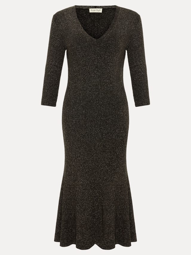 Phase Eight Phase Eight Women's Tillie Lurex Flippy Hem Dress in Metallic Gold - 2