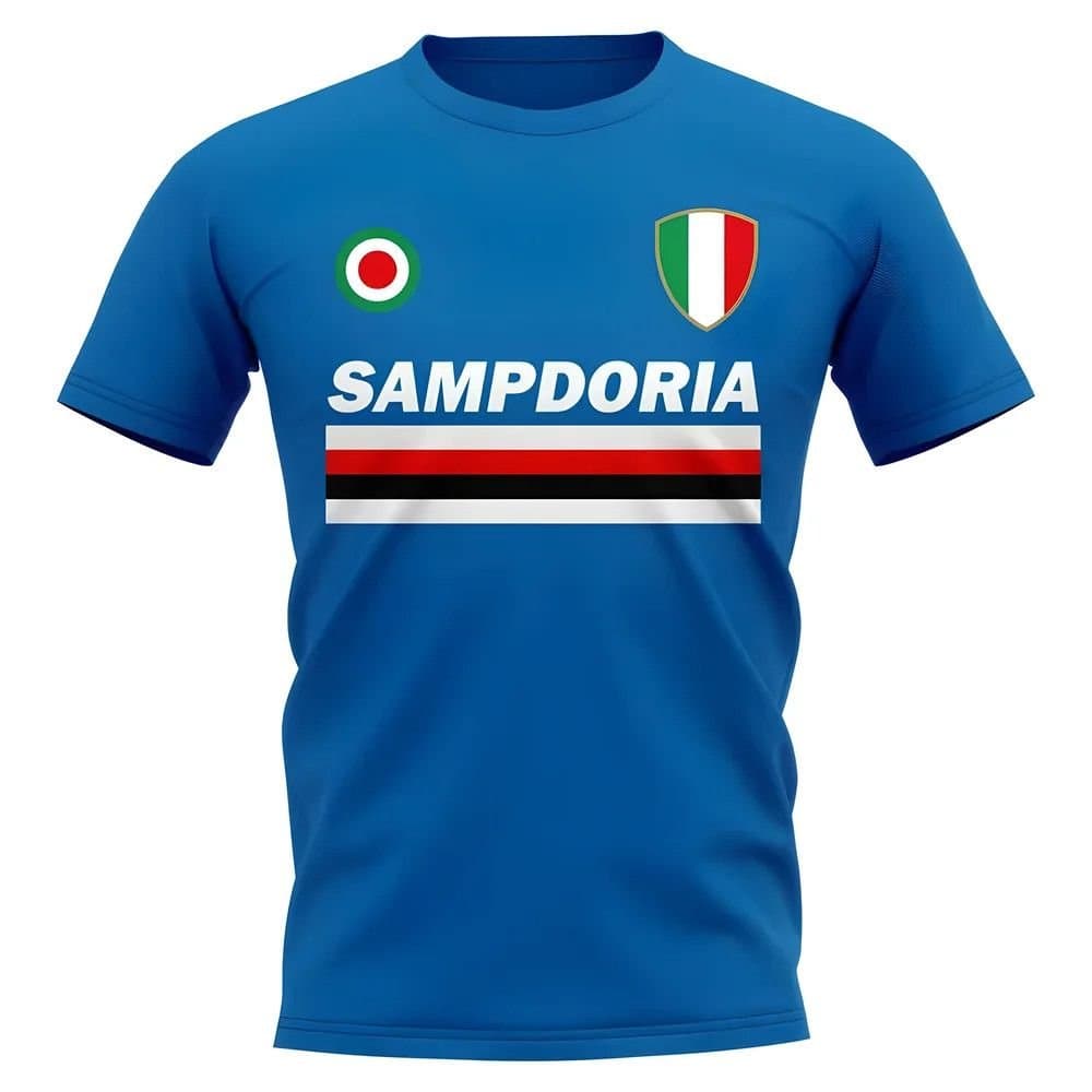 Sampdoria Sampdoria Men's Personalised Vintage Football T-Shirt in Blue