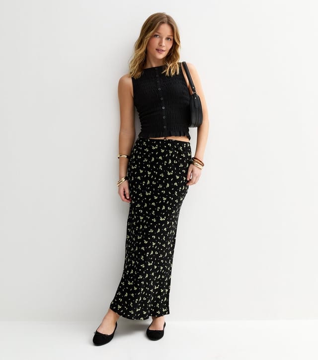 New Look Women's Black Shirred Button Front Sleeveless Top New Look - 3
