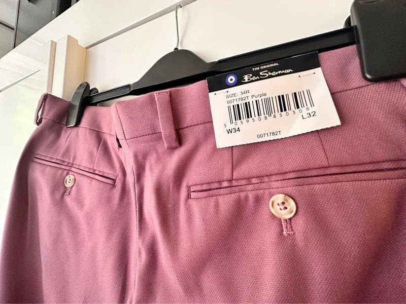 Bershka Ben Sherman pleated smart trousers in mauve