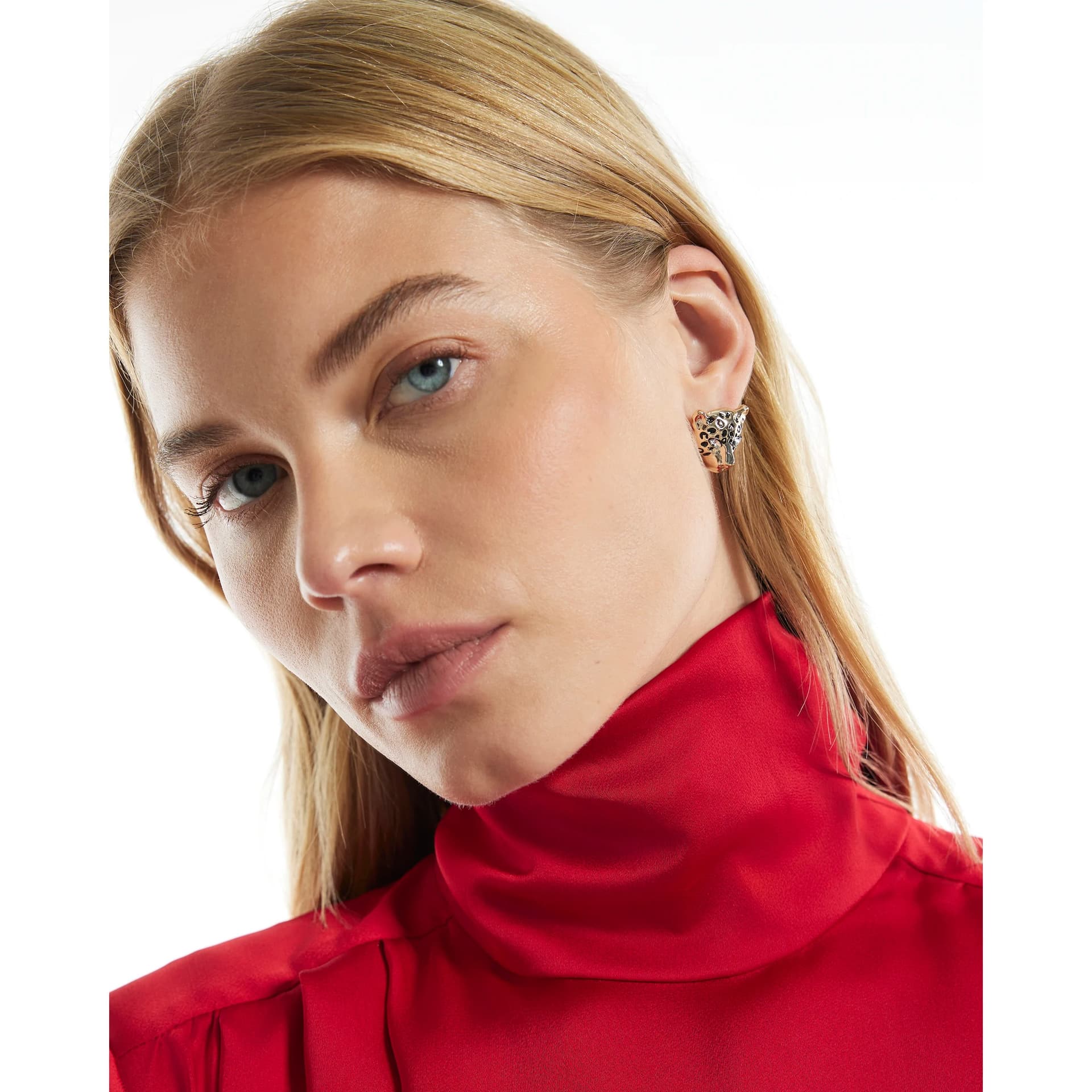 River Island River Island Womens Gold Leopard Stud Earrings