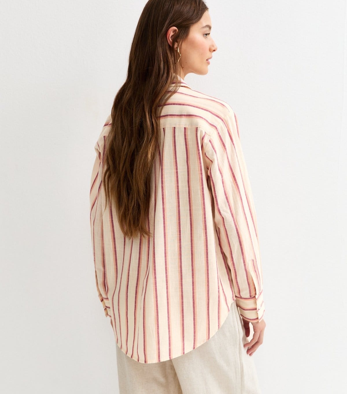 New Look Women's Pink Striped Cotton Long Sleeve Shirt New Look - 4