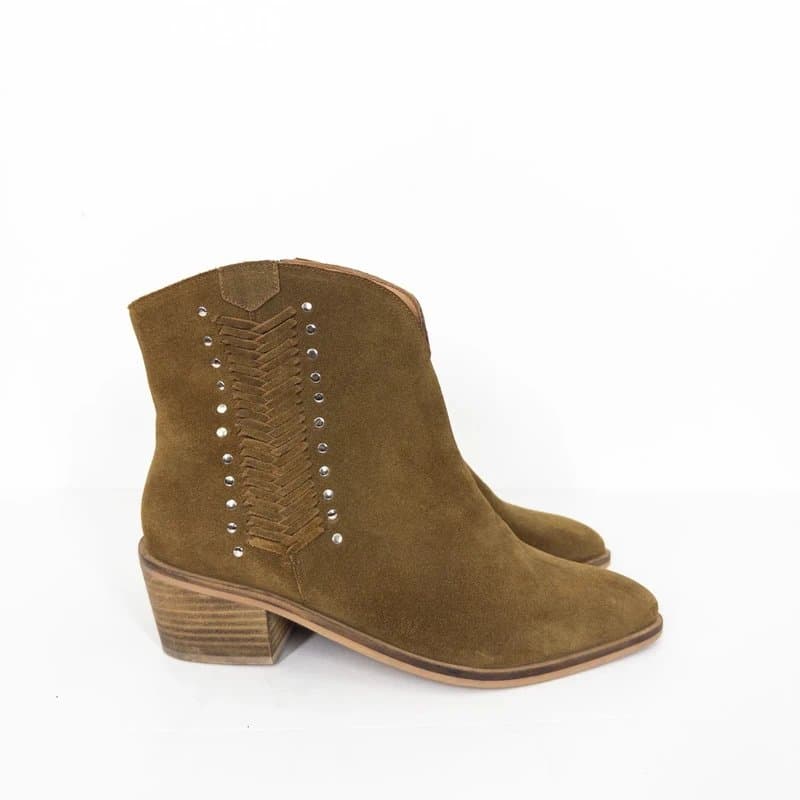 Joe Browns Joe Browns Suede Western Ankle Boots UK 7 EEE Chestnut Tan Cowboy Studded