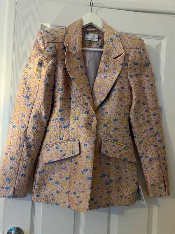 ASOS ASOS luxe pink flower blazer
