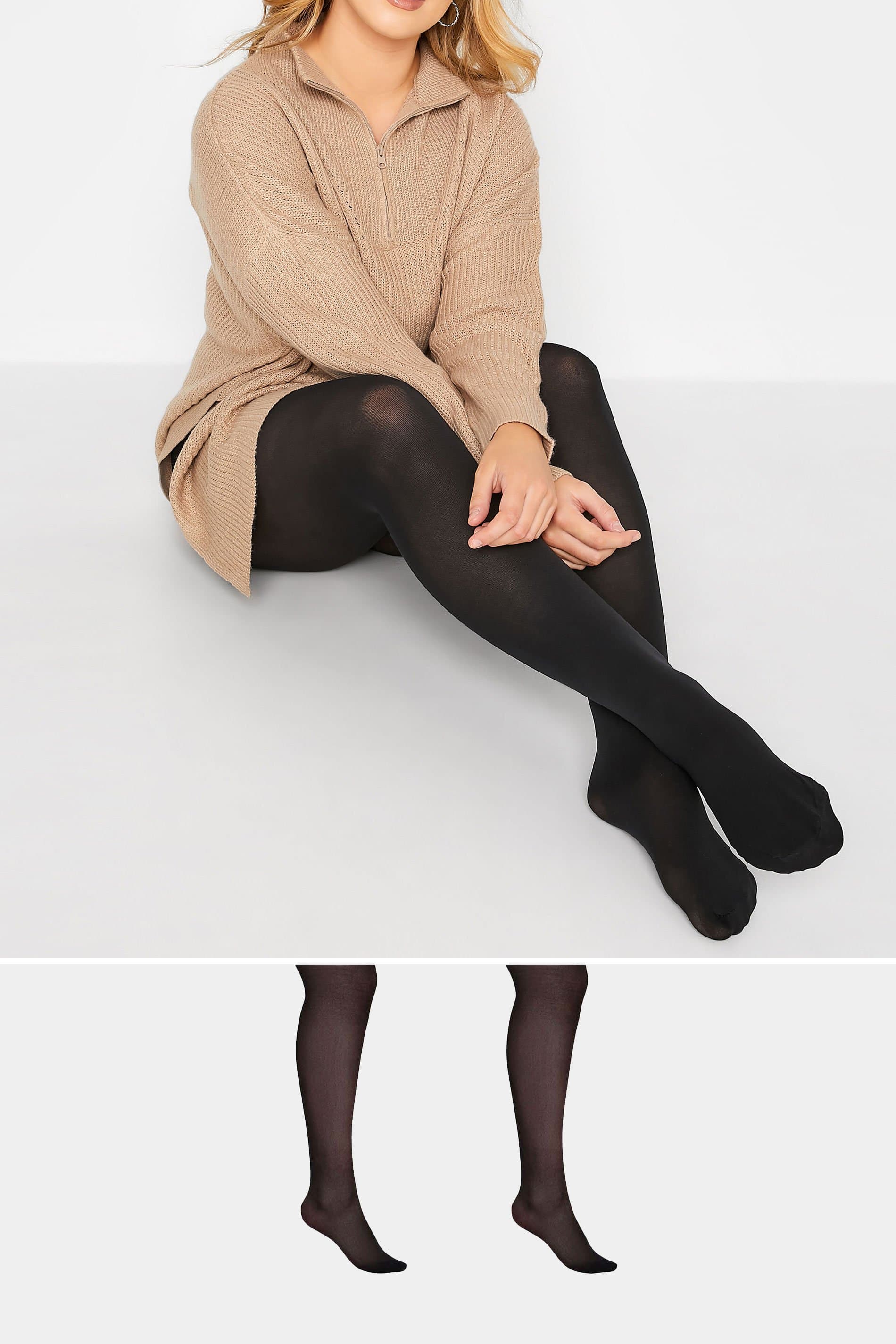 Yours 2 Pack Black 70 Denier Tights
