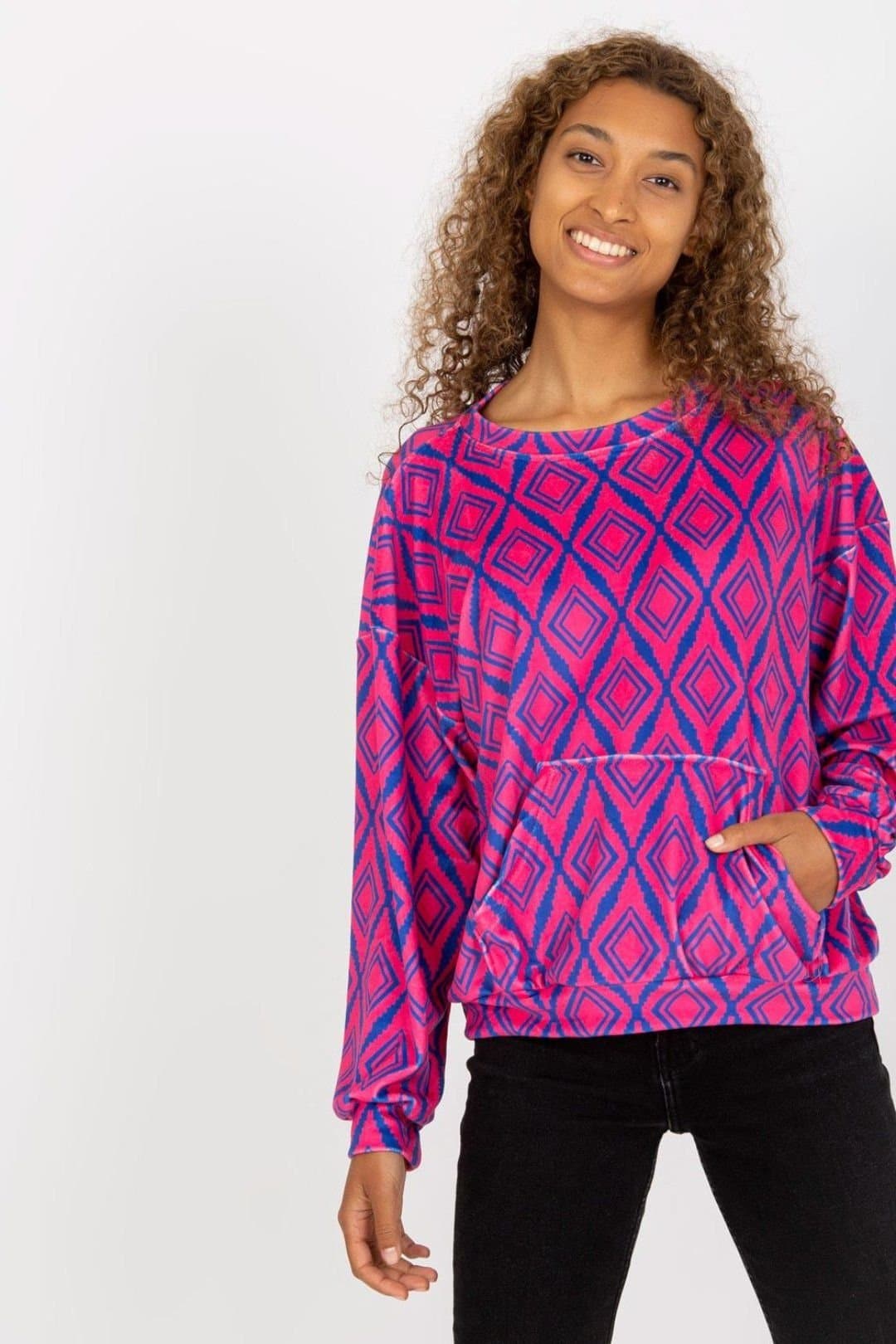 Love Lace Love Lace Pink Long Sleeve Kangaroo Pocket Sweatshirt