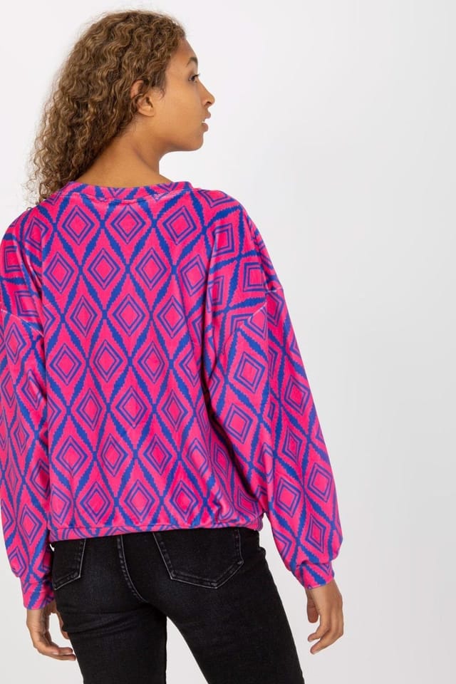 Love Lace Love Lace Women's Long Sleeve Kangaroo Pocket Sweatshirt in Pink - 3