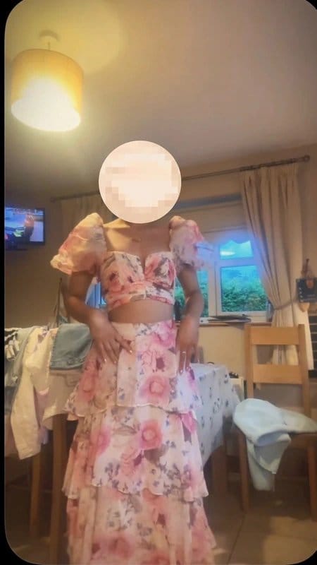 ASOS Rose Floral Print Skirt and Top Co-Ord
