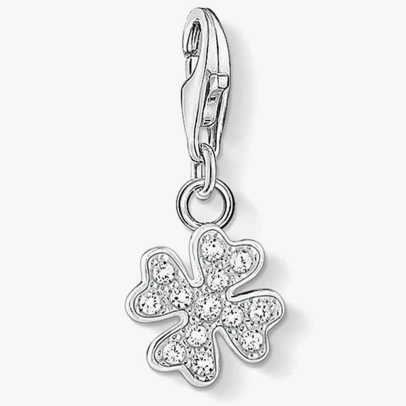 Thomas Sabo THOMAS SABO Women's Silver Clear Cubic Zirconia Clover Charm 1797-051-14 - 1