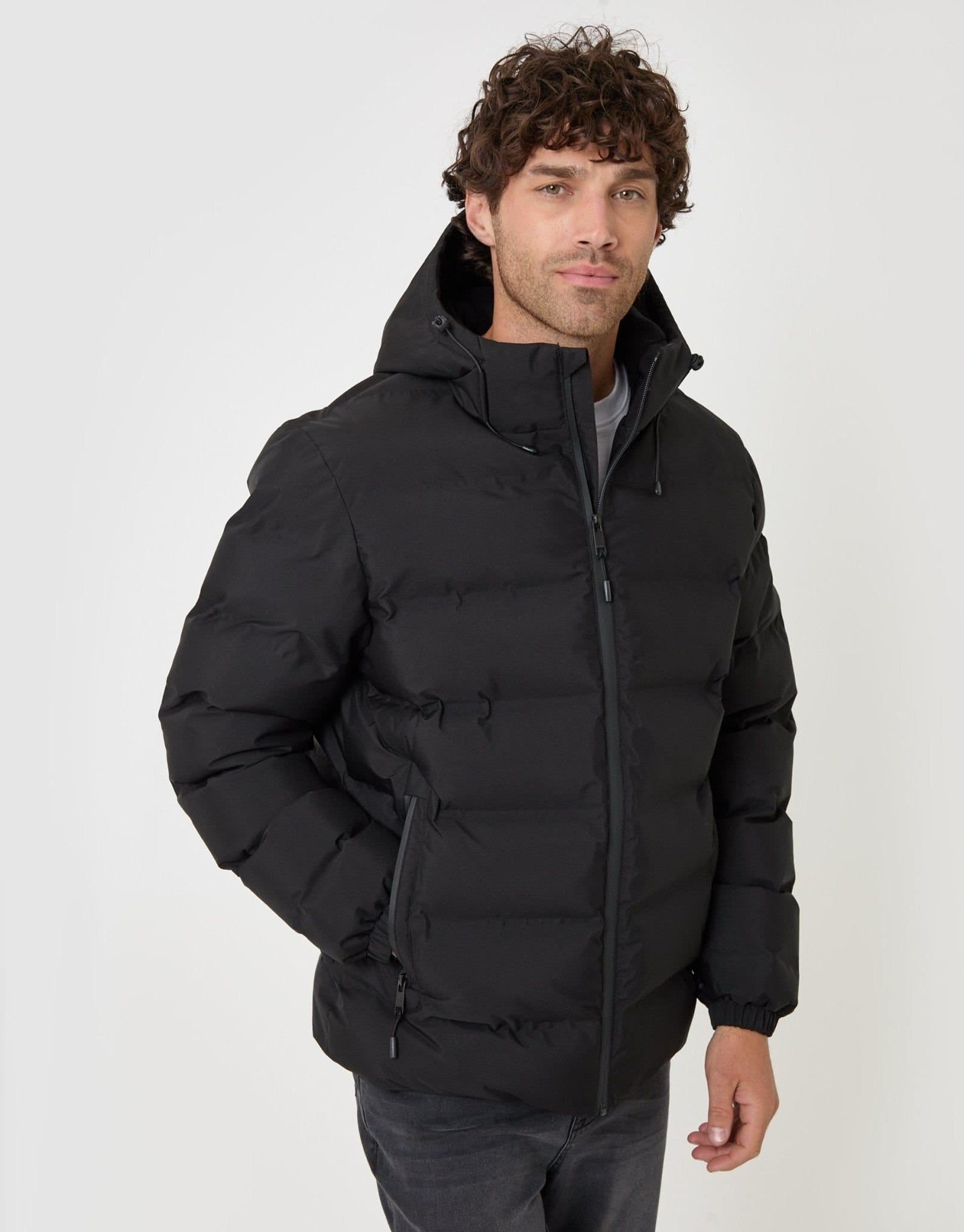 Threadbare threadbare Men's Wadded Hooded Jacket in Black
