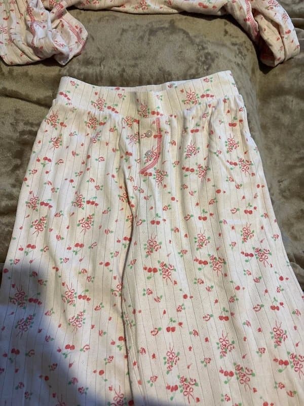 ASOS Design Light pink floral pyjamas