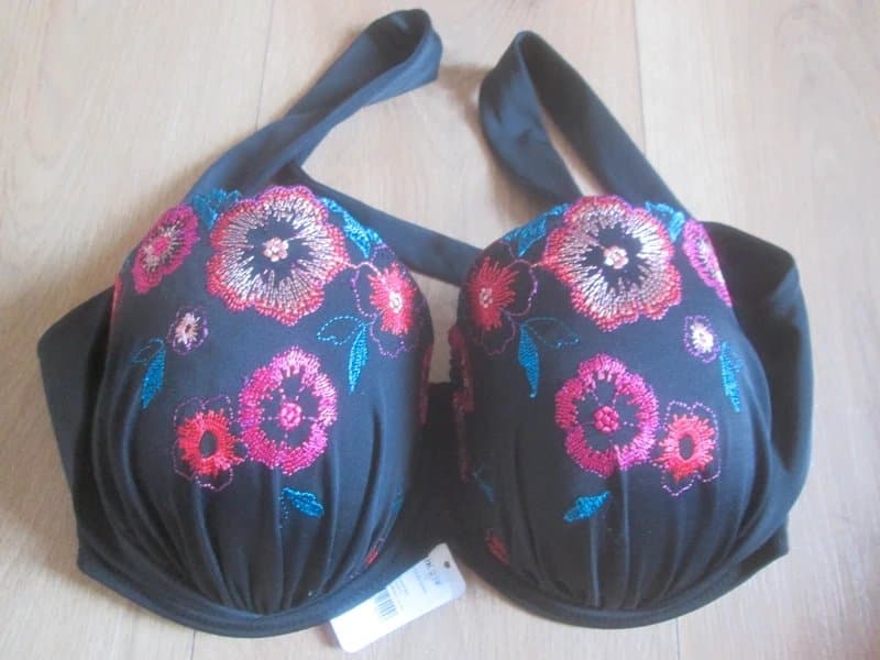 Boux Avenue Boux Avenue size 32F black mix sling underwired padded halter bikini top Brand new with tags
