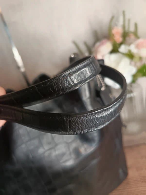 Coach Coach Vintage Y2k Black Croc Leather Tote Shoulder Bag Handbag