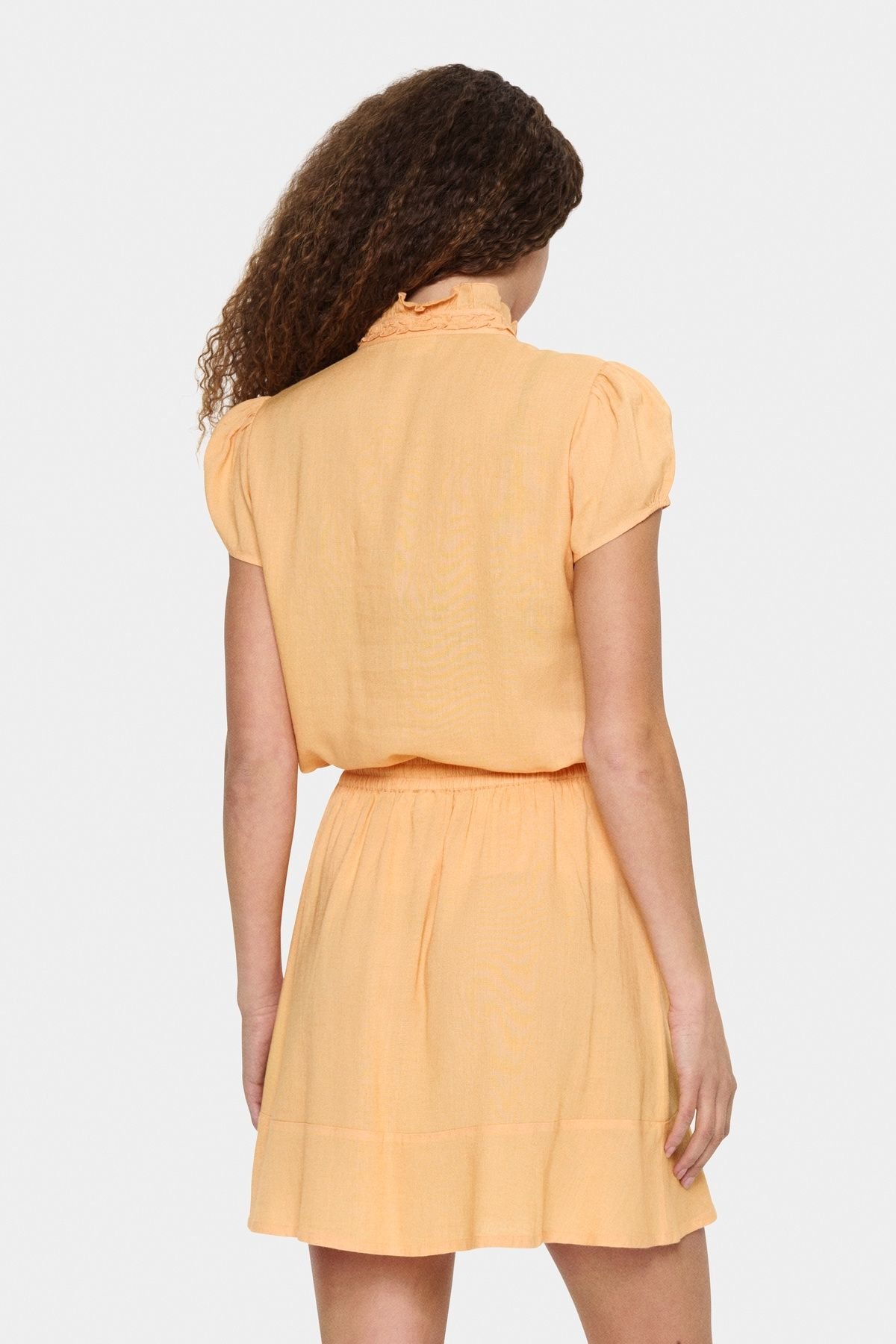 Saint Tropez Saint Tropez Women's Elli Short Sleeve Ruffles Blouse in Peach - 4