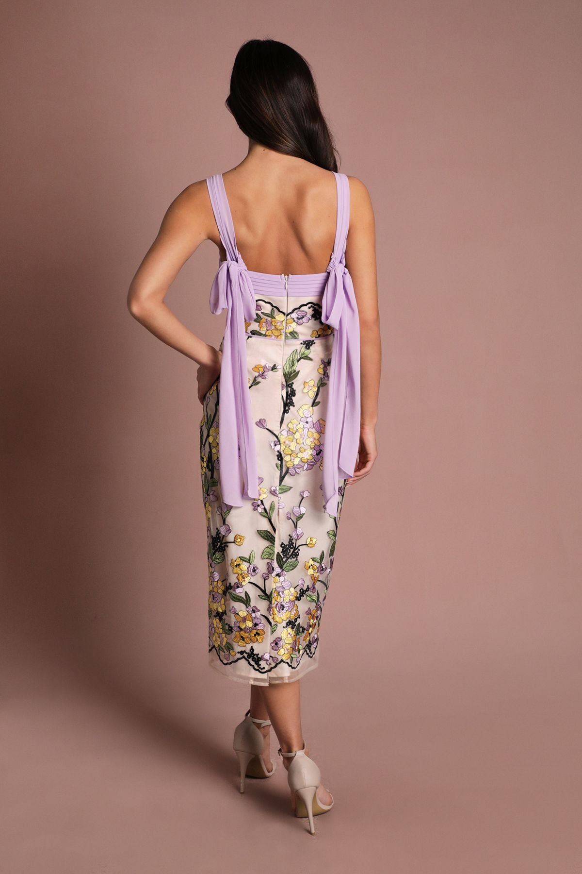 Coast Coast Women's Muse Floral Column Midi Dress in Nude - 3