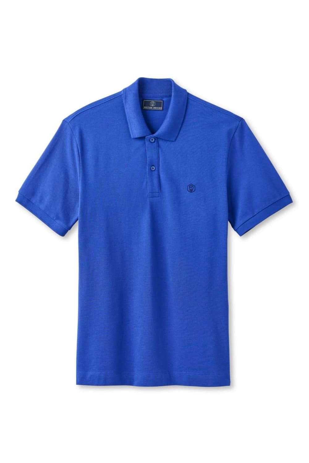 British Boxers British Boxers Men's "Azure" Logo Polo Shirt in Blue - 1